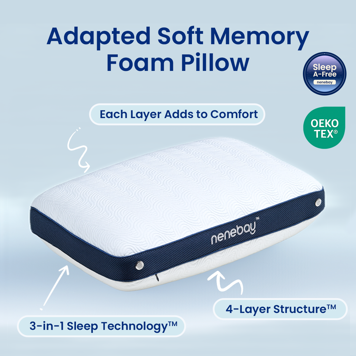 Adjustable Cooling Memory Foam Pillow